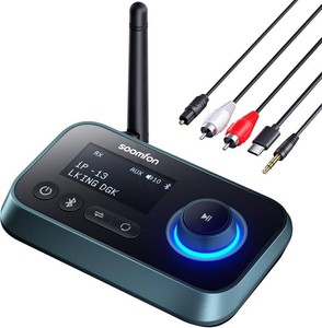 $25 SOOMFON Bluetooth 5.3 Transmitter Receiver for TV to 2 Headphones