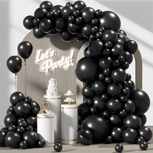 Awenztech 122pcs Black Latex Balloons in 18 12 10 5 inches