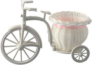 Kopida Bicycle Artificial Flower Decor Plant Stand Nostalgic Bicycle Planter Flower Stand Garden Decor for Home Wedding Decoration, Desktop Decoration, 107in