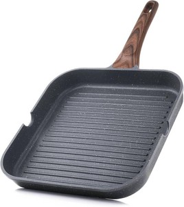 $30 SENSARTE Nonstick Grill Pan for Stove Tops, Versatile Griddle with Pour Spouts, Square Big Cooking Surface, Durable Skillet Indoor & Outdoor Grilling. PFOA Free, 9.5 Inch