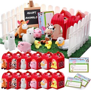 $60 Blueweenly 84 Pcs Adopt a Pet Party Supplies, Farm Animals