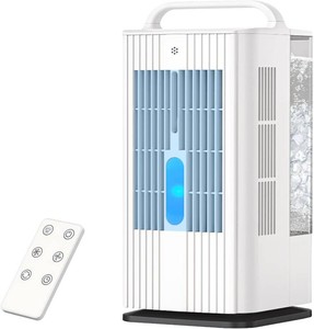 $114 4-in-1 Portable Air Conditioners 1700ml Tank Mini Air Conditioner with 120  Oscillating 16.5ft Remote - Evaporative Air Cooler with 3 Speed & 7 Lights 1-7H Timer - Portable AC Unit for Bedroom