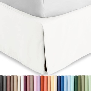 $23 Bare Home Bed Skirt 15-Inch Drop 1800 Ultra-Soft (Twin, Antique White)