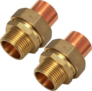 $39 2 Pack 1 C x MIP LF Brass Pipe Copper Union Sweat to Male