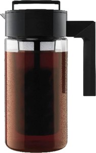 $25 Takeya Deluxe Cold Brew Coffee Maker - BPA-Free Tritan Pitcher with Airtight Leakproof Lid, Silicone Grip Handle, Fine-Mesh Filter - Shatter-Proof, Dishwasher Safe, Made in USA - 1 QuartBlack