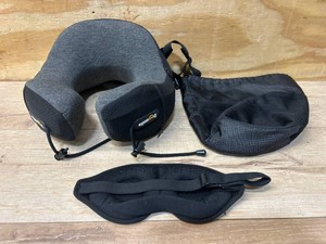 $40 Doosmile Patented Head-Bobble-preventing Ergonomic 360  Supporting Golden Formula Memory Foam Travel Neck Pillow w3D Contoured Eye Mask Set Long Trip Sleeping Essentials for Airplane Flight Car Bus