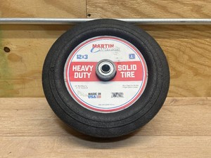 $63 Martin Flat-Free Solid Rubber Tire and Poly Wheel, 12 x 3.00 Tire, Model# ZP121RT-341