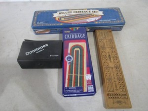Cribbage Boards, Cards, Dominos