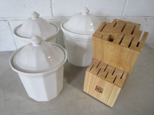 Pfaltzgraff Canister Set, Knife Block