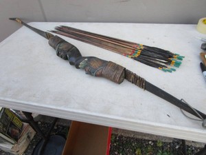 Figural  Tribal Bow & Arrows