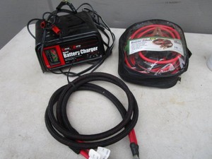 Battery Charger, Cables, Jumper Cables