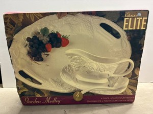 Garden Medley 4-Piece Platter Set