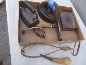 Sad Irons, Tongs, Hoof Cleaning Knife