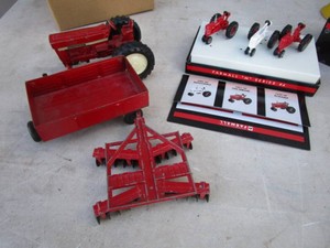 Ertl Toy Tractor, Wagon, Disk, Farmall Set