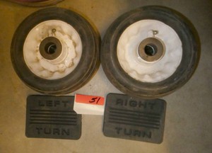 Toro 345 Parts - New deck rollers, left and right brake rubbers