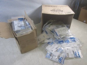(A-3) Box of 60 Plus Other Unknown Quantity Electrical Wallplates Single Gang in White