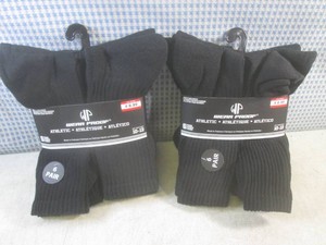 (CSB) 2 Mens 6-Pair Packs of Crew Socks Size 10-13 in Black