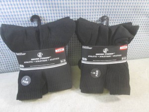 (CSB) 2 Mens 6-Pair Packs of Crew Socks Size 10-13 in Black