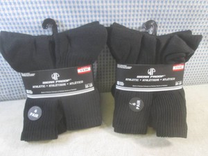 (CSB) 2 Mens 6-Pair Packs of Crew Socks Size 10-13 in Black