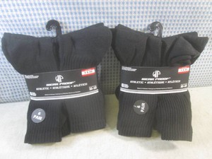 (CSB) 2 Mens 6-Pair Packs of Crew Socks Size 10-13 in Black