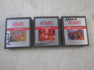 (EC1) 3 Vintage Atari 2600 Games - Centipede  Swordquest Fire World  E.T. The Extra-Terrestrial