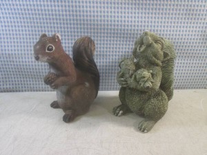 (BS) 2 Outdoor Squirrel Figures - Tallest is 7 34 Tall