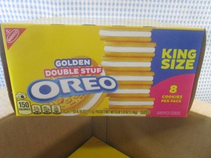 (B-1) 24 King Size Golden Double Stuf Oreo 8-Cookie Packs 12 Packs per Box Past Date