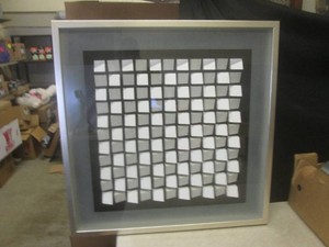 (FS) 3D White Abstract Geometry Shadow Box Wall Decor 31 12 x 31 12