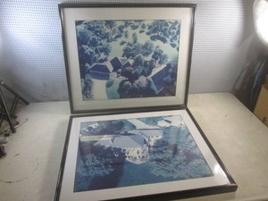 (A-4) Pair of Framed Aerial Photos 25 x 21