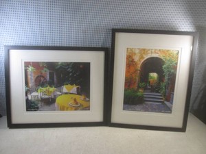 (A-4) Pair of Framed Signed Prints San Miguel de Allende,Mexico by Louis Cantillo 21 x 17