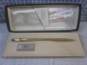 (CNTR) Vintage Cross Classic Black 120 12K Gold Filled Pen with Box