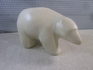 (FS) Authentic Alva Museum Replica White Stone Polar Bear Statue 12 12 Long  7 High
