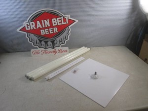 (CS) Metal Grain Belt Sign 20 x 15 12 with Floor Base, 3pc Pole and Mounting Bracket with Hardware