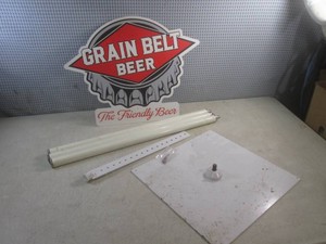 (EW3) Metal Grain Belt Sign 20 x 15 12 with Floor Base, 3pc Pole and Mounting Bracket with Hardware