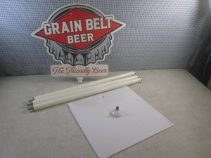 (CS) Metal Grain Belt Sign 20 x 15 12 with Floor Base, 3pc Pole and Mounting Bracket with Hardware