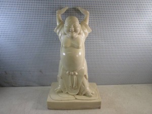 (FS) Large Buddha Statue Carved Resin 20 14 Tall