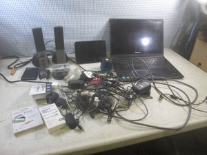(EC1) Assotment of Small Electronics, CablesWires, Laptop (Broke Screen) Etc