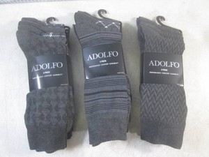 (CSB) 3 - 4-Packs Adolfo Mens Dress Socks Retail $19.99 per Pack