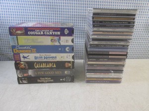 (BR3) Assorted CDs and VHS Movies