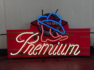 Grain Belt Premium neon customized with cowboy hat and boots