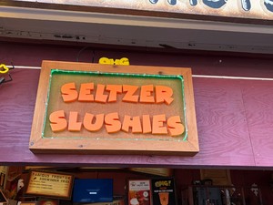 OMG Seltzer Slushies illuminated sign