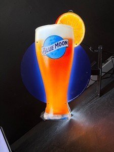 Blue Moon beer glass double-sided LED