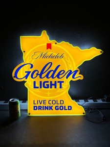 Michelob Golden Light, MN shaped LED sign