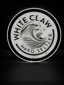 White Claw circular LED sign
