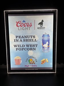 Coors LED illuminated poster frame and Coors Light beer bucket