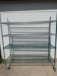 MSRP $3,000 METRO SUPER ERECTA Heavy-Duty 4-Tier Mobile Supply &amp Inventory Storage Cart, HUGE 6-FT WIDE 72W x 24D x 78H, Adjustable Wire Dividers &amp Shelf Containment, Medical Pharmacy Warehouse Stockroom