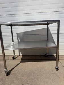 MSRP $1,800 LAKESIDE 8357 Professional Stainless Steel Surgical Instrument Table wUndershelf, 36L x 24W x 34H, 200-Lb Capacity, All-Welded Construction, Locking Casters - LIKE NEW