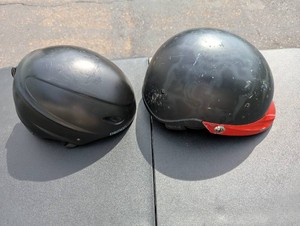 Pair of Motorcycle  Powersports Helmets  Demon & BlackRed Helmet