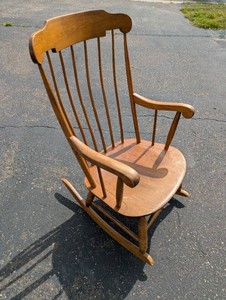 Vintage Nichols & Stone Co. Gardner, MA Wooden Windsor Rocking Chair
