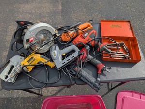 Assorted Power Tools and Tool Holder Set